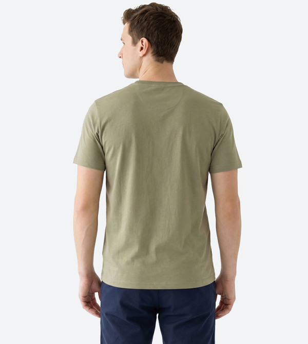Beverly Hills Polo Club  Round Neck T-Shirts - Green Round Neck T-Shirts