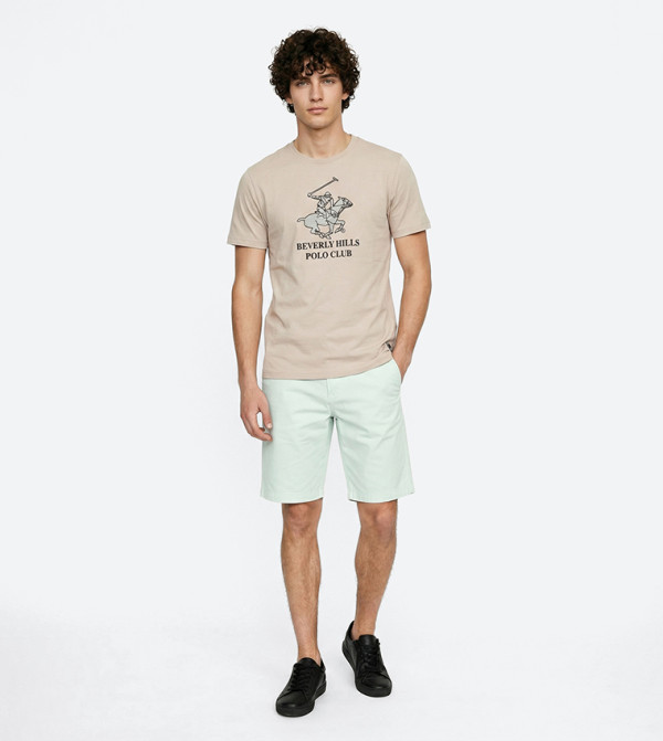 بيفرلي هيلز بولو كلوب  daily-essentials - بيج Round Neck T-Shirts