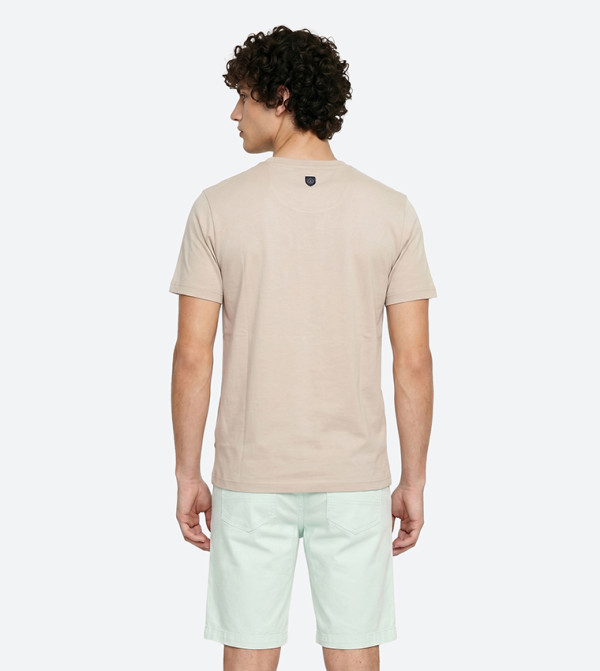 بيفرلي هيلز بولو كلوب  daily-essentials - بيج Round Neck T-Shirts