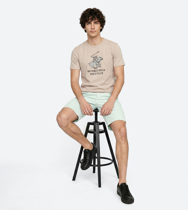بيفرلي هيلز بولو كلوب  daily-essentials - بيج Round Neck T-Shirts