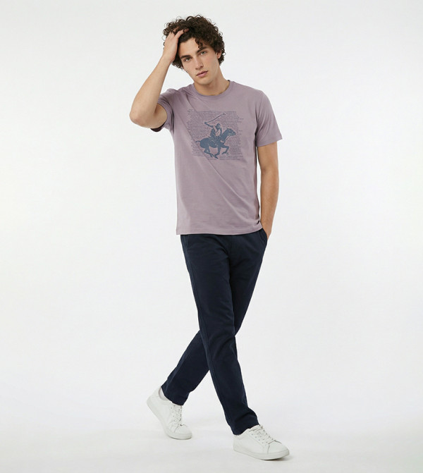 Beverly Hills Polo Club  T-Shirts - Grey Round Neck T-Shirts