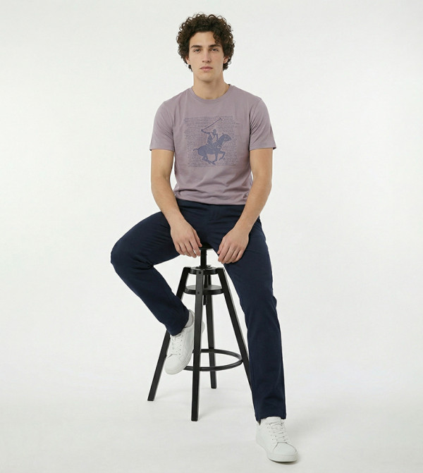 Beverly Hills Polo Club  T-Shirts - Grey Round Neck T-Shirts
