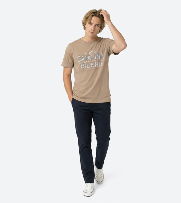 Beverly Hills Polo Club  heat-ready-essentials - Sand Round Neck T-Shirts