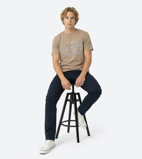 Beverly Hills Polo Club  heat-ready-essentials - Sand Round Neck T-Shirts