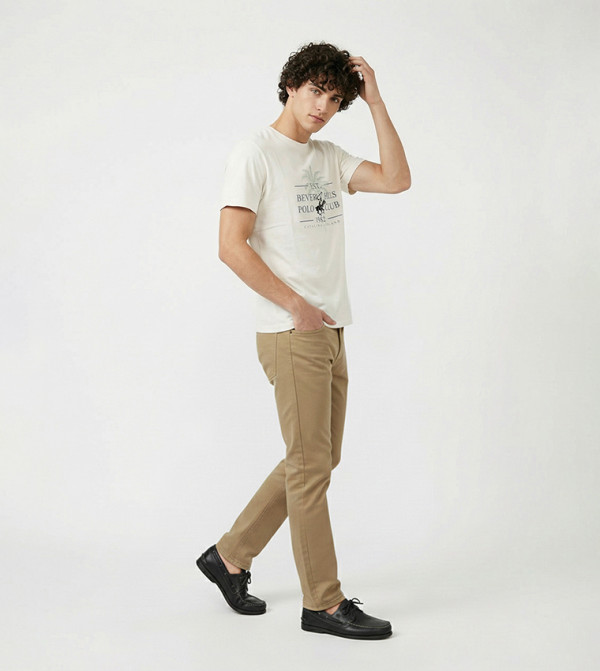 بيفرلي هيلز بولو كلوب  تيشرتات وبلايز - بيج Round Neck T-Shirts