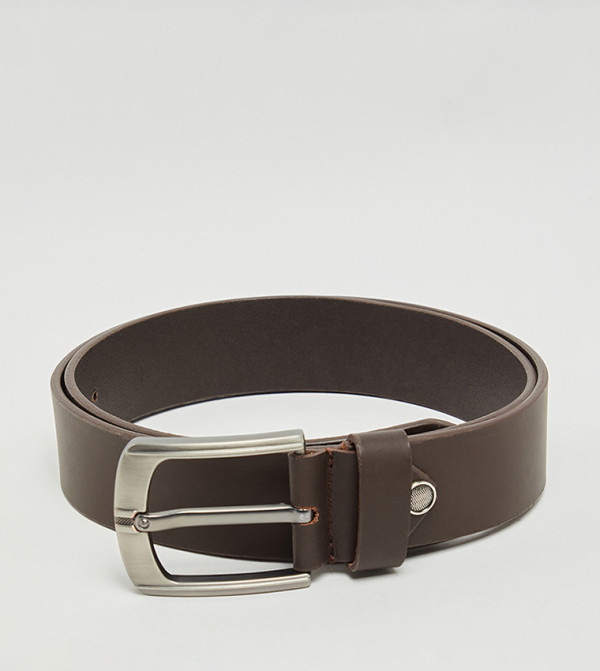 أر آند بي أحزمة كاجوال - بني داكن Non Leather Belts