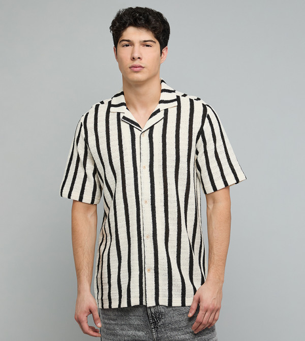 أر آند بي  أكمام قصيرة - بيج Short Sleeves