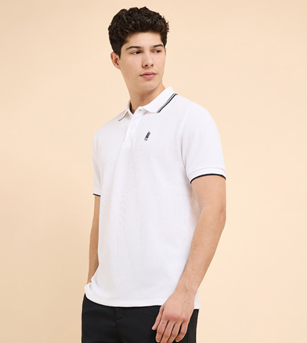 R&B  Polo T-Shirts - White Polo T-shirts