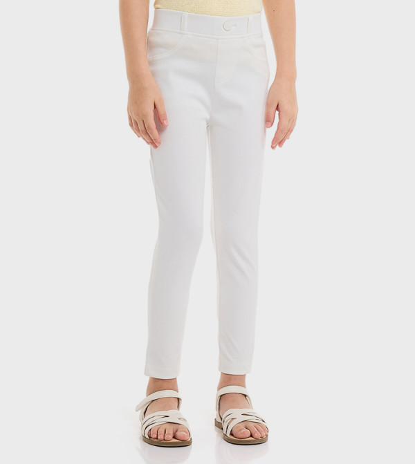 R&B  Trousers & Pants - White Trousers & Pants