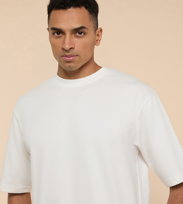 R&B  T-Shirts - White Round Neck T-Shirts