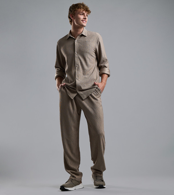R&B  Shirts - Beige Long Sleeves