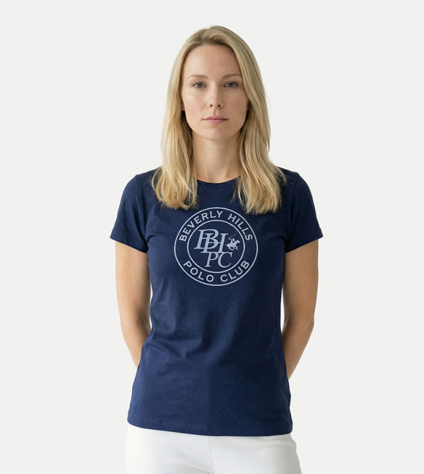 Beverly Hills Polo Club  Clothing - Navy Short Sleeve T-Shirts