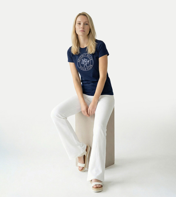 Beverly Hills Polo Club  Clothing - Navy Short Sleeve T-Shirts