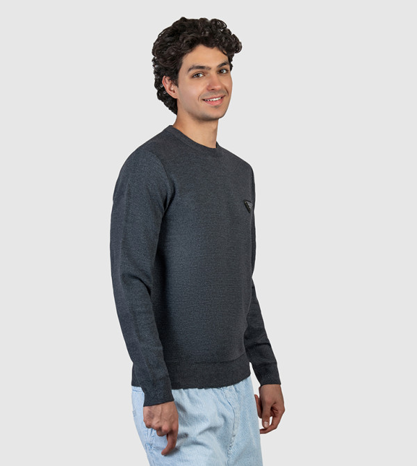 Beverly Hills Polo Club  Sweaters & Cardigans - Grey Round Neck Sweaters