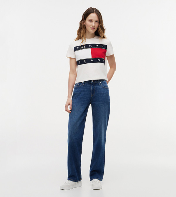 Tommy Jeans TOMMY JEANS - White Short Sleeve T-Shirts