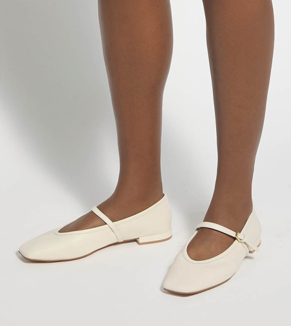 Dune London  Mary Janes - Ecru Mary Janes