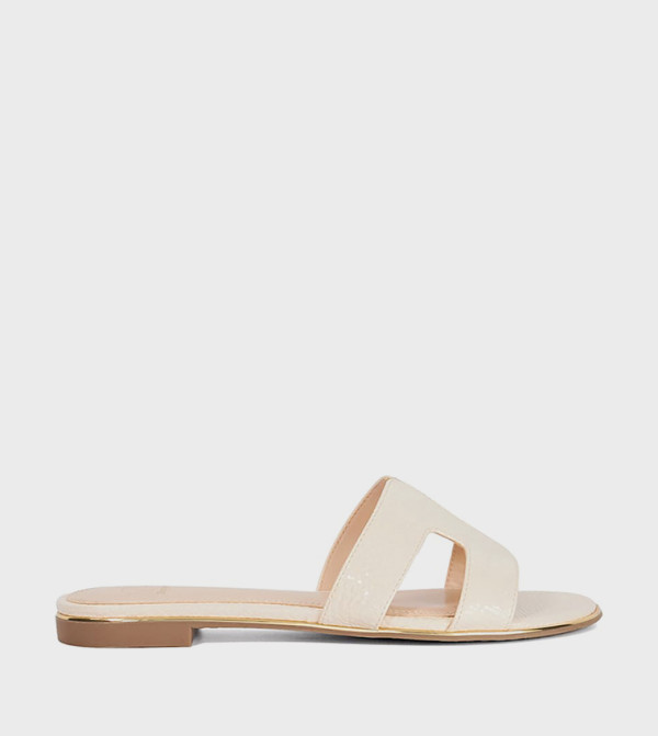 Dune London  Flat Sandals - White Flat Sandals