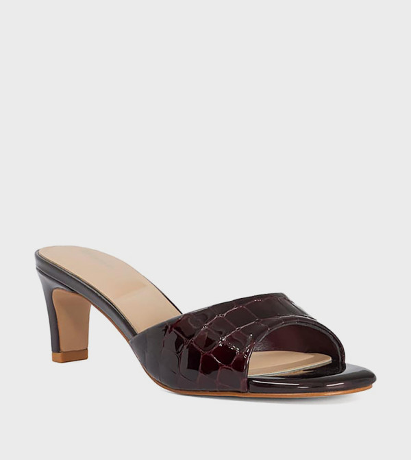 ديون لندن  أحذية - بورغندي كعب