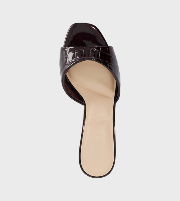 ديون لندن  أحذية - بورغندي كعب