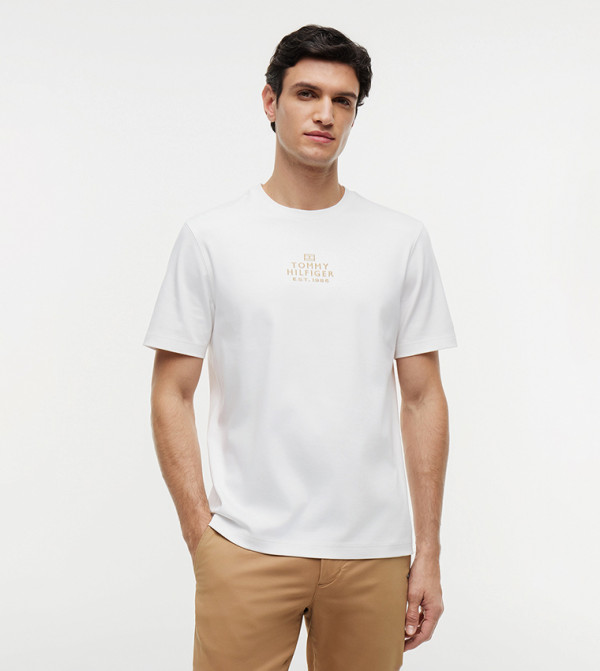 تومي هيلفيغر تومي هيلفيغر - أبيض Round Neck T-Shirts