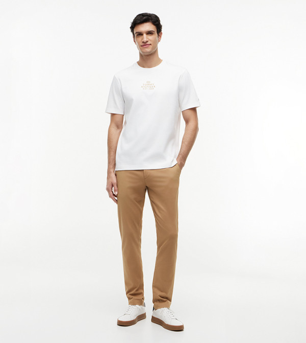 تومي هيلفيغر تومي هيلفيغر - أبيض Round Neck T-Shirts