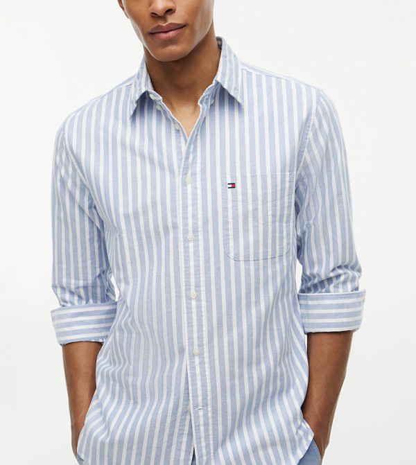 Tommy Hilfiger  Casual Shirts - Blue Long Sleeves