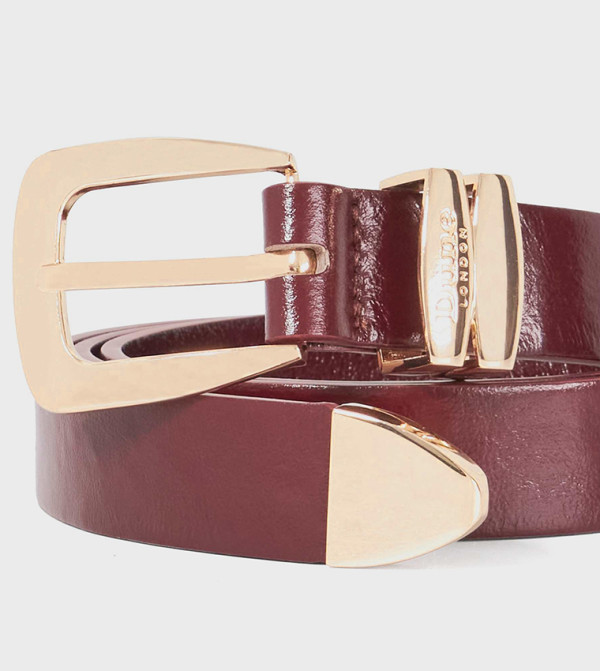 Dune London  Leather Belts - Burgundy Leather Belts