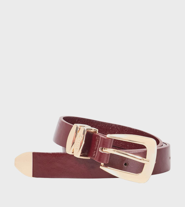Dune London  Leather Belts - Burgundy Leather Belts