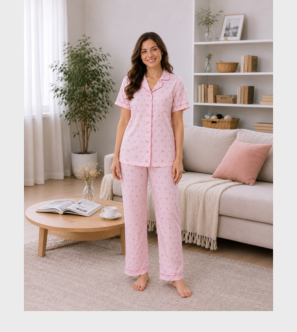 Victor and Jane  Sleepwears & Loungewears - Pink Pyjama Set