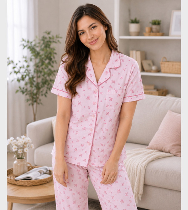 Victor and Jane  Sleepwears & Loungewears - Pink Pyjama Set