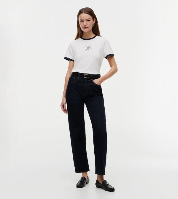 Tommy Hilfiger  Casual T-Shirts - White Short Sleeve T-Shirts