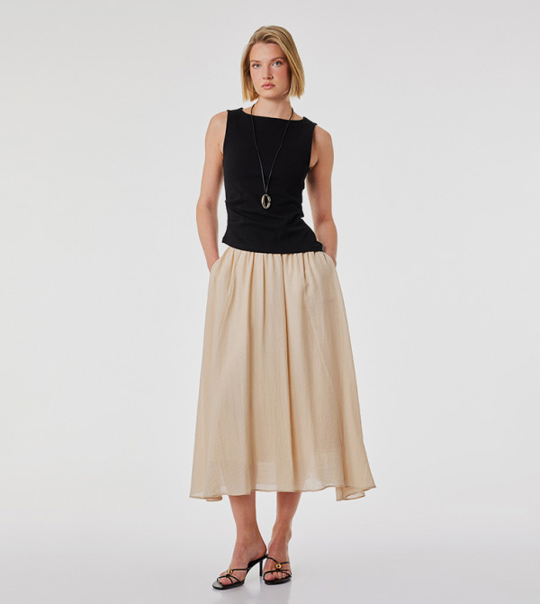 Koton  Clothing - Light Brown Midi Skirts