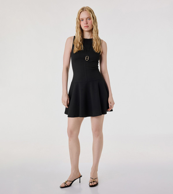 كوتون  فساتين كاجوال - أسود Mini Dresses