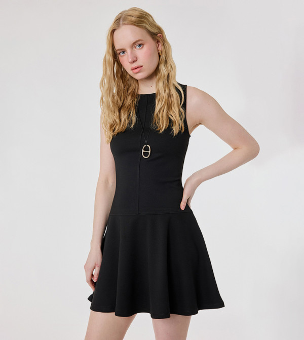 كوتون  فساتين كاجوال - أسود Mini Dresses