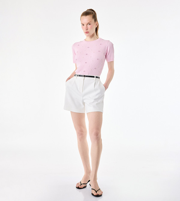 Koton Sweaters - Pink Round Neck Sweaters