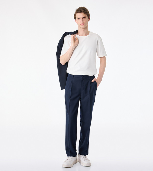 Koton  workwear-reworked - White Round Neck T-Shirts