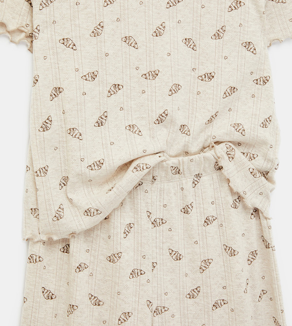كوتون  ملابس نوم - بيج Pyjama Set