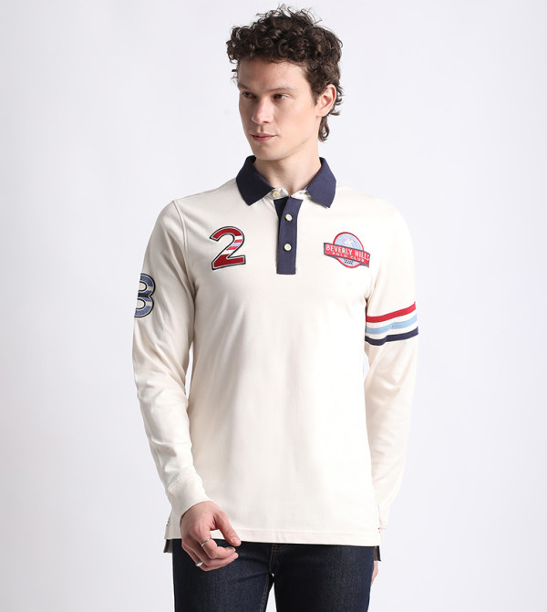 Beverly Hills Polo Club  Clothing - Ivory Polo T-shirts