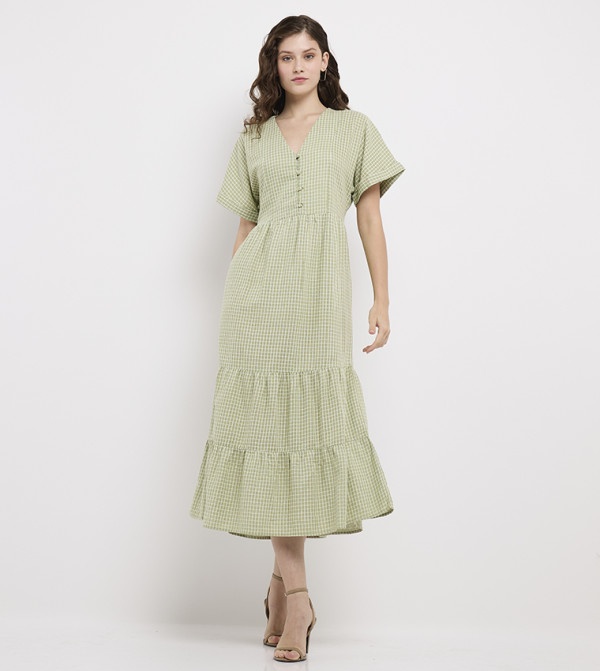 Koln  Clothing - Green Midi Dresses