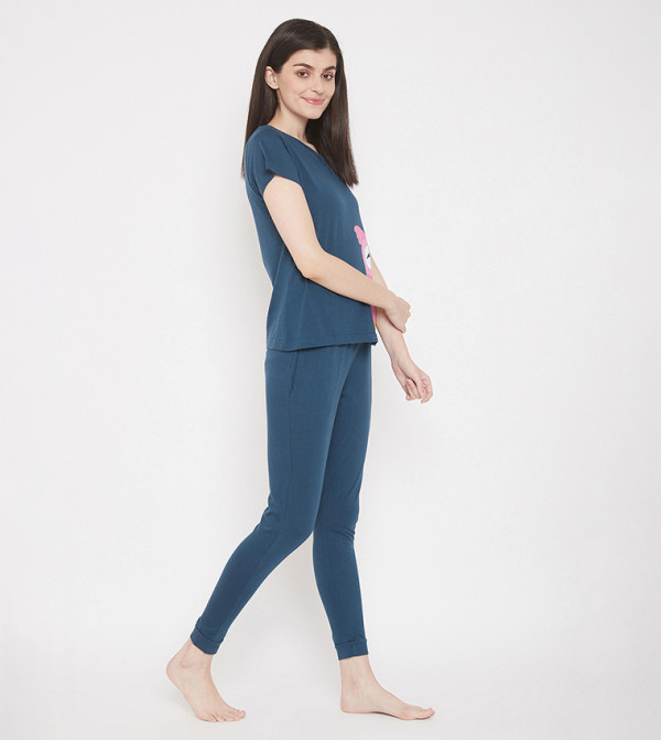 Clovia Clovia - Navy Pyjama Set