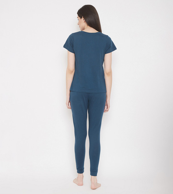 Clovia Clovia - Navy Pyjama Set