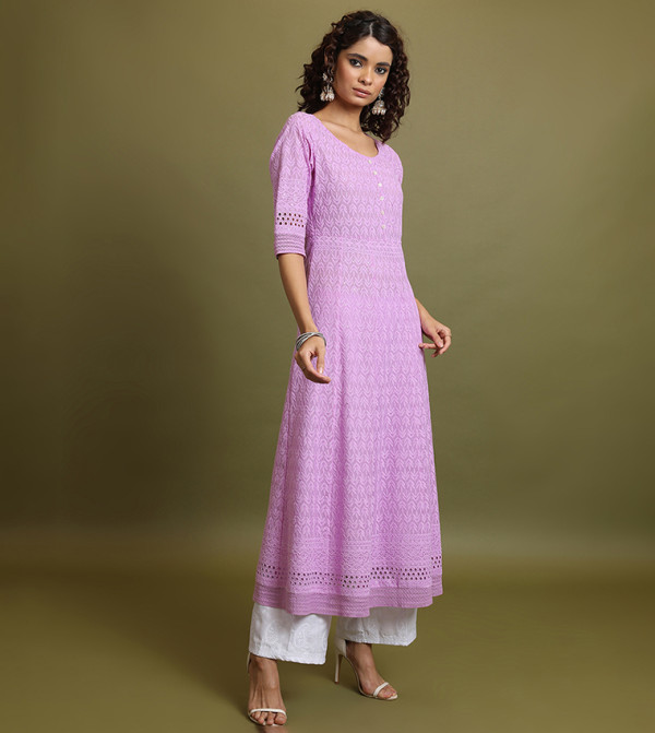 فيشوده  ملابس هندية - بنفسجي  Kurtas & Sets