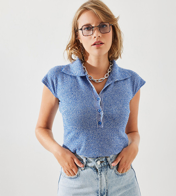Bianco Lucci  - Blue Bodysuit