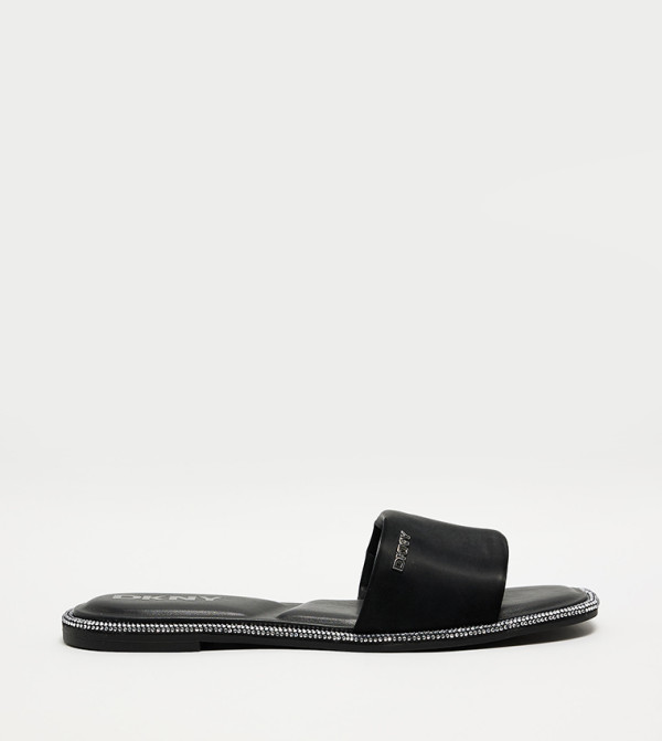 دكني دي كيه إن واي - أسود Flat Sandals