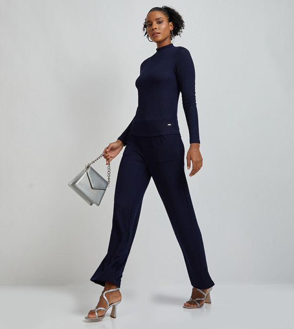 Aeropostale Casual Pants - Navy Regular Pants