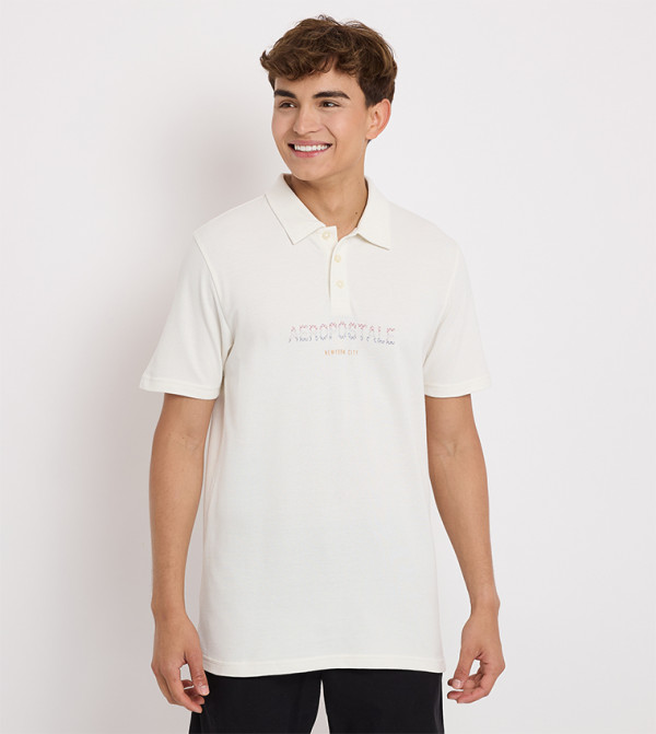 Aeropostale  Polo T-Shirts - Ivory Polo T-shirts