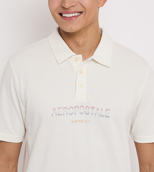 Aeropostale  Polo T-Shirts - Ivory Polo T-shirts