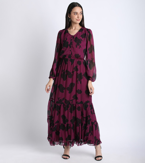 Aeropostale  floral-dresses-march - Purple Casual Dresses