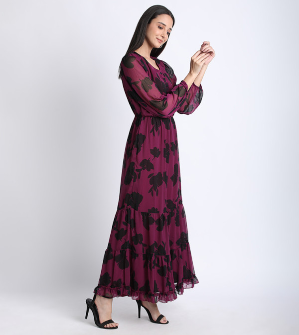 Aeropostale  floral-dresses-march - Purple Casual Dresses