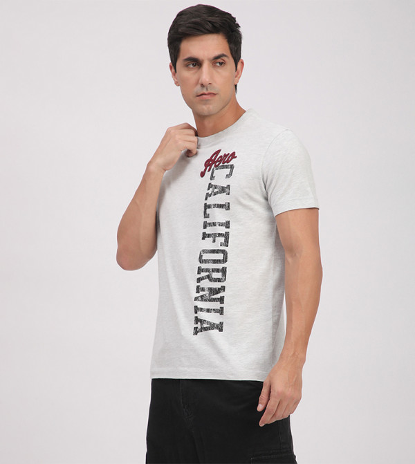 Aeropostale Aeropostale - Grey Round Neck T-Shirts